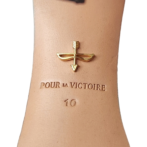 Pour La Victoire Black Suede Platform Heels Size 10 - Picture 5 of 7